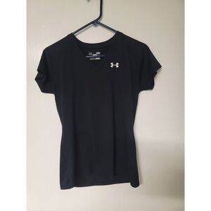 ~ Womens plain black Under Armour heatgear short sleeve shirt